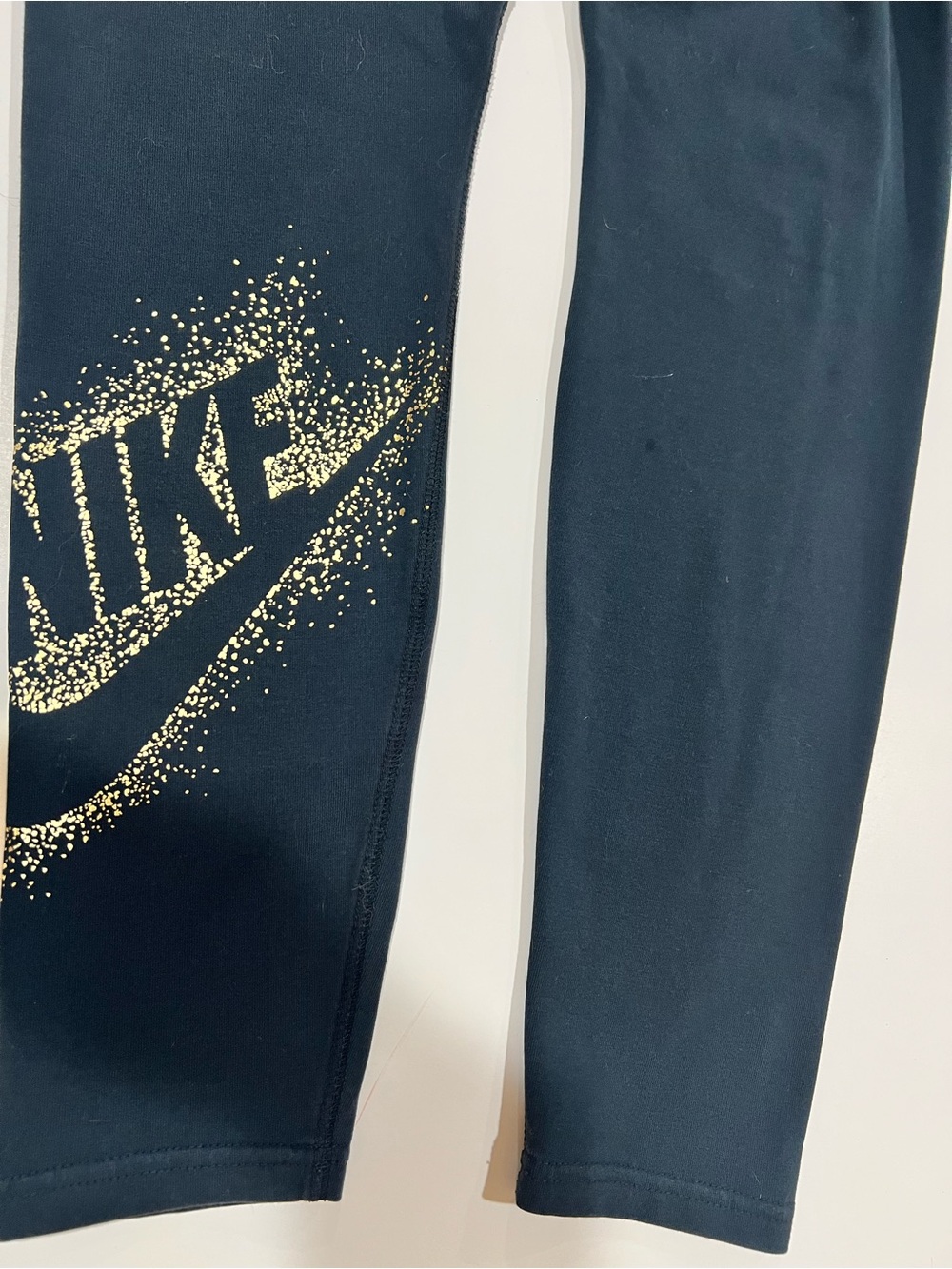 Nike Black Leggings with Gold Logo Detail - Picture 9 of 9